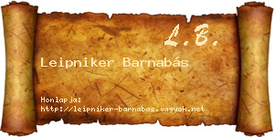 Leipniker Barnabás névjegykártya